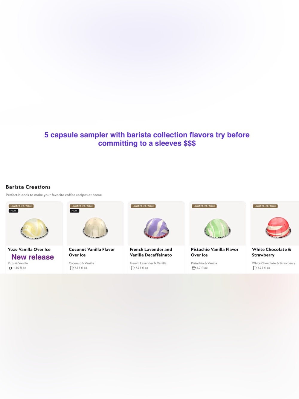 Nespresso VERTUO Barista collection sampler